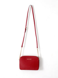 Michael Kors red Saffiano leather crossbody bag