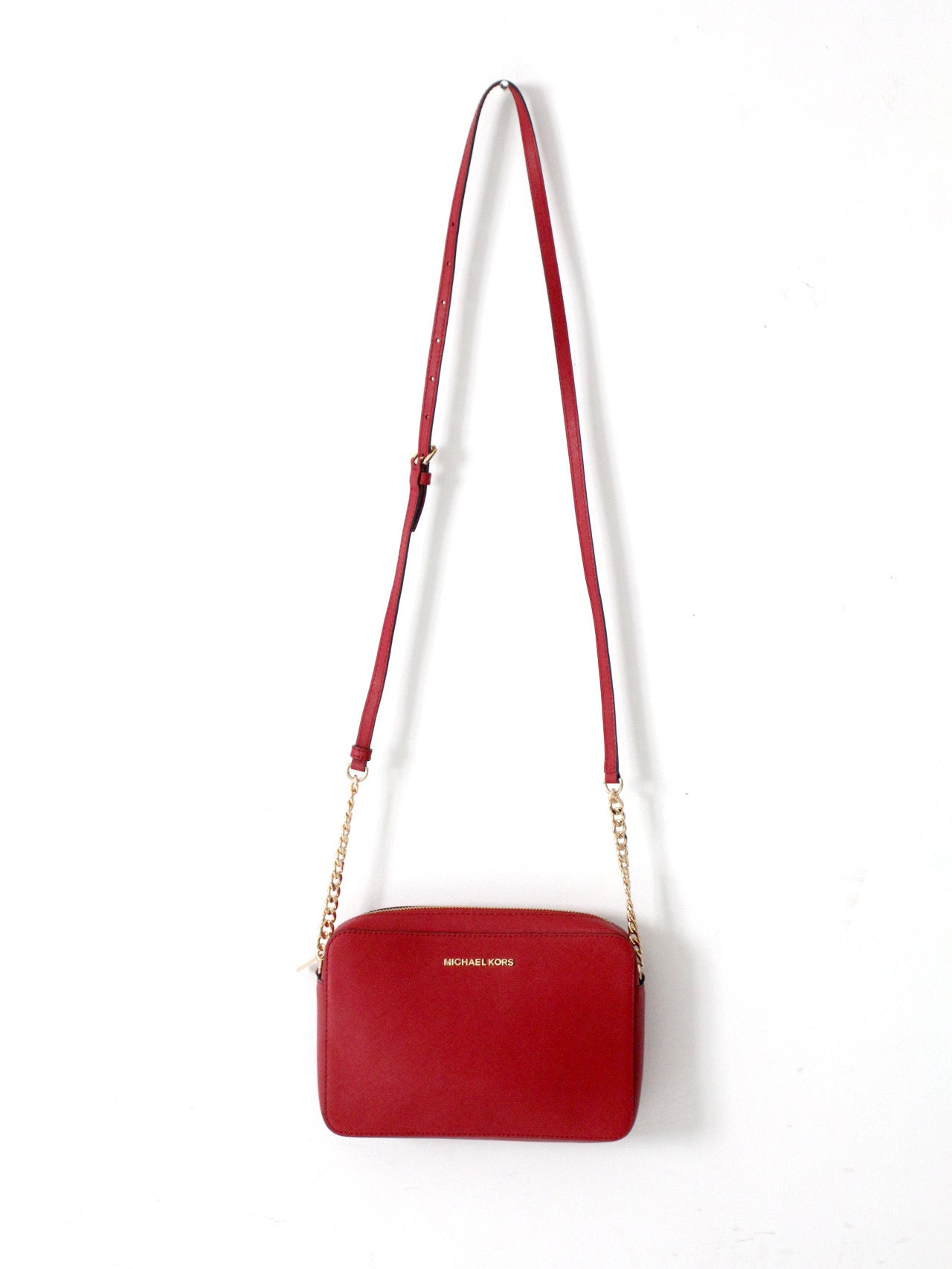 Michael Kors red Saffiano leather crossbody bag