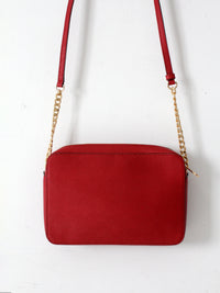 Michael Kors red Saffiano leather crossbody bag