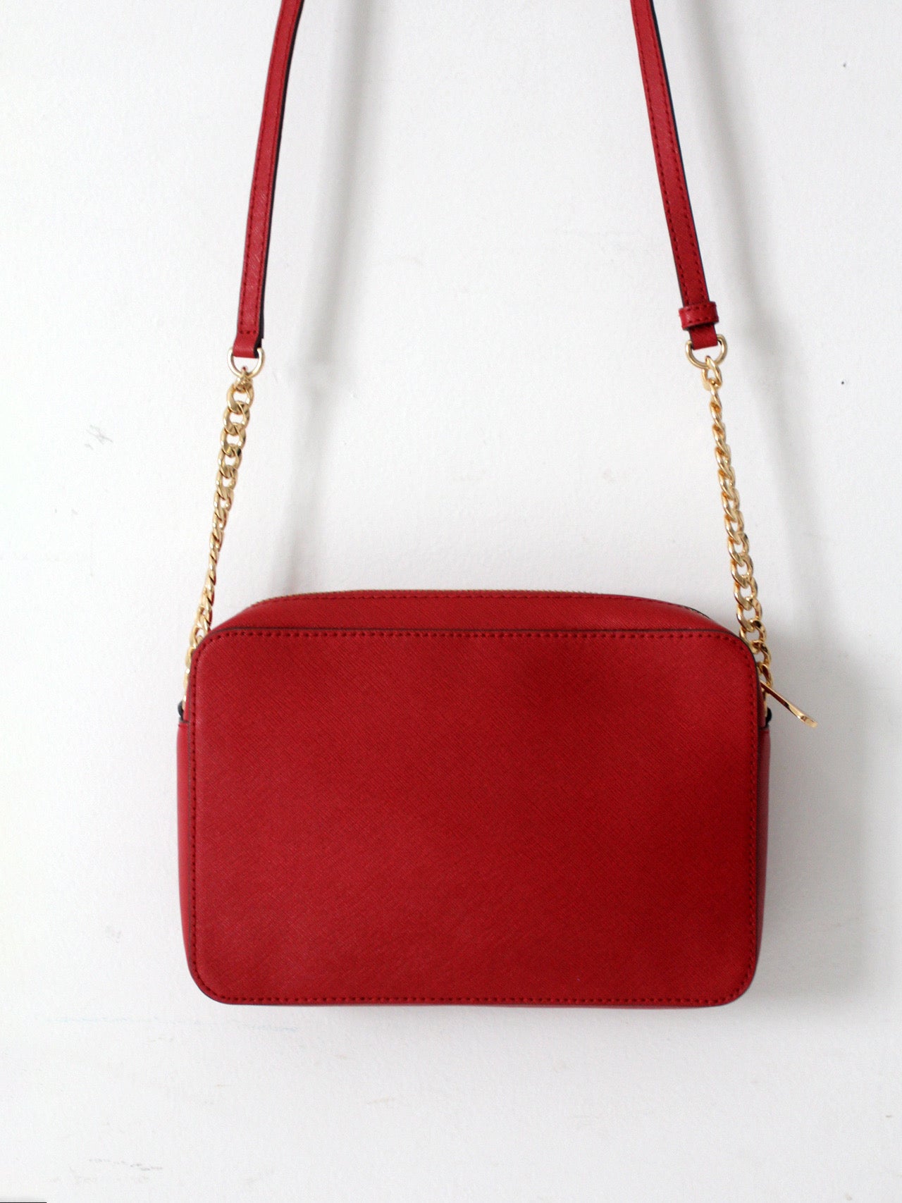 Michael Kors red Saffiano leather crossbody bag