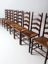 set of 8 Tell City Chair rush seat dining chairs