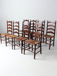 set of 8 Tell City Chair rush seat dining chairs