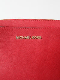 Michael Kors red Saffiano leather crossbody bag