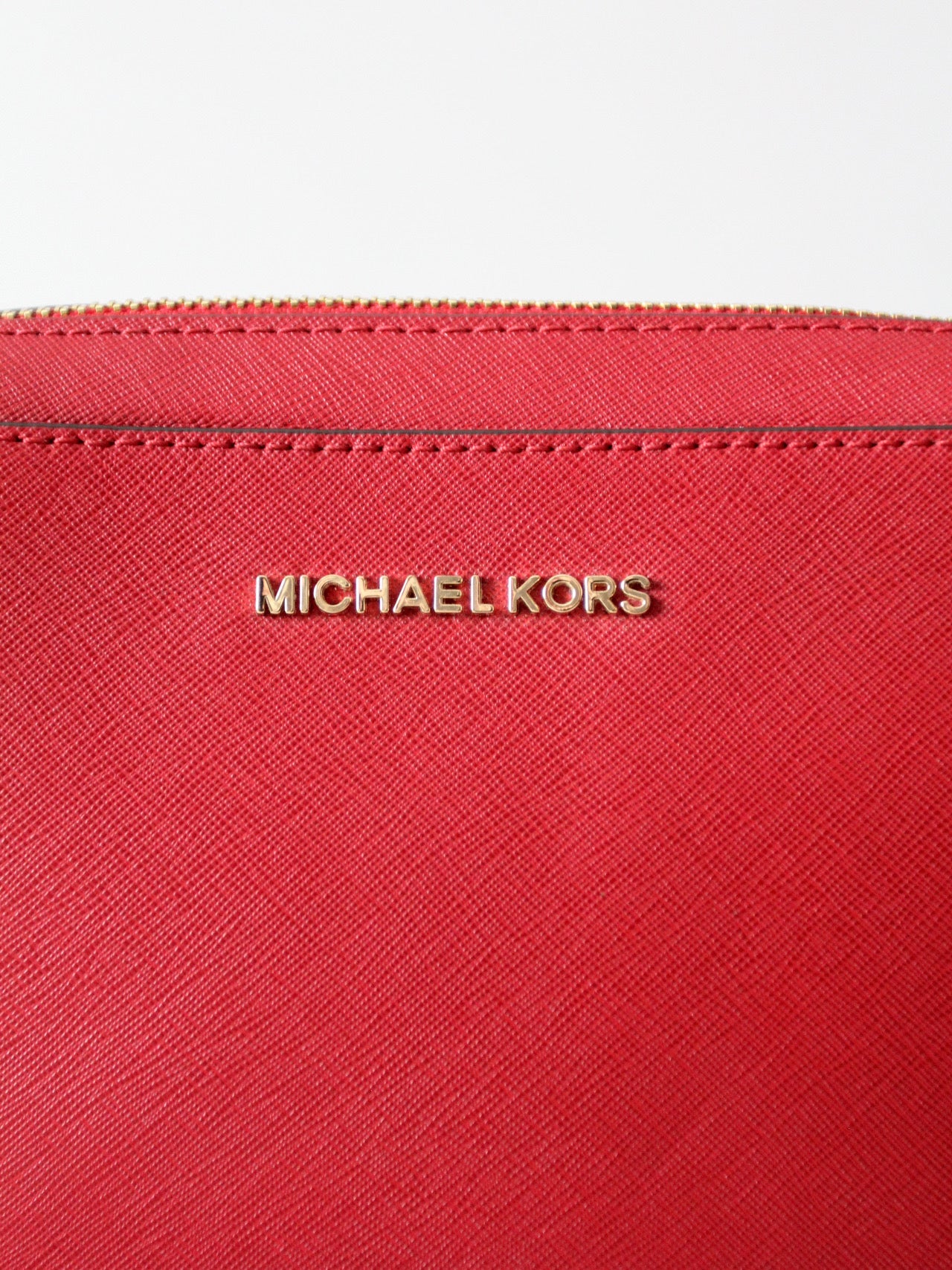 Michael Kors red Saffiano leather crossbody bag