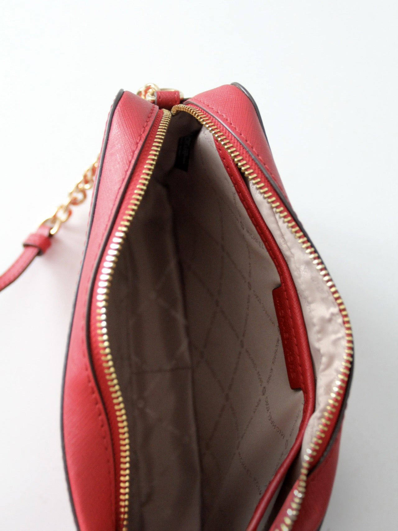 Michael Kors red Saffiano leather crossbody bag