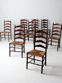 set of 8 Tell City Chair rush seat dining chairs