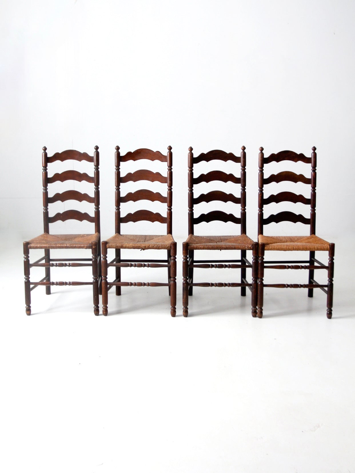 set of 8 Tell City Chair rush seat dining chairs