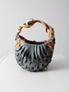 vintage handmade buttocks basket