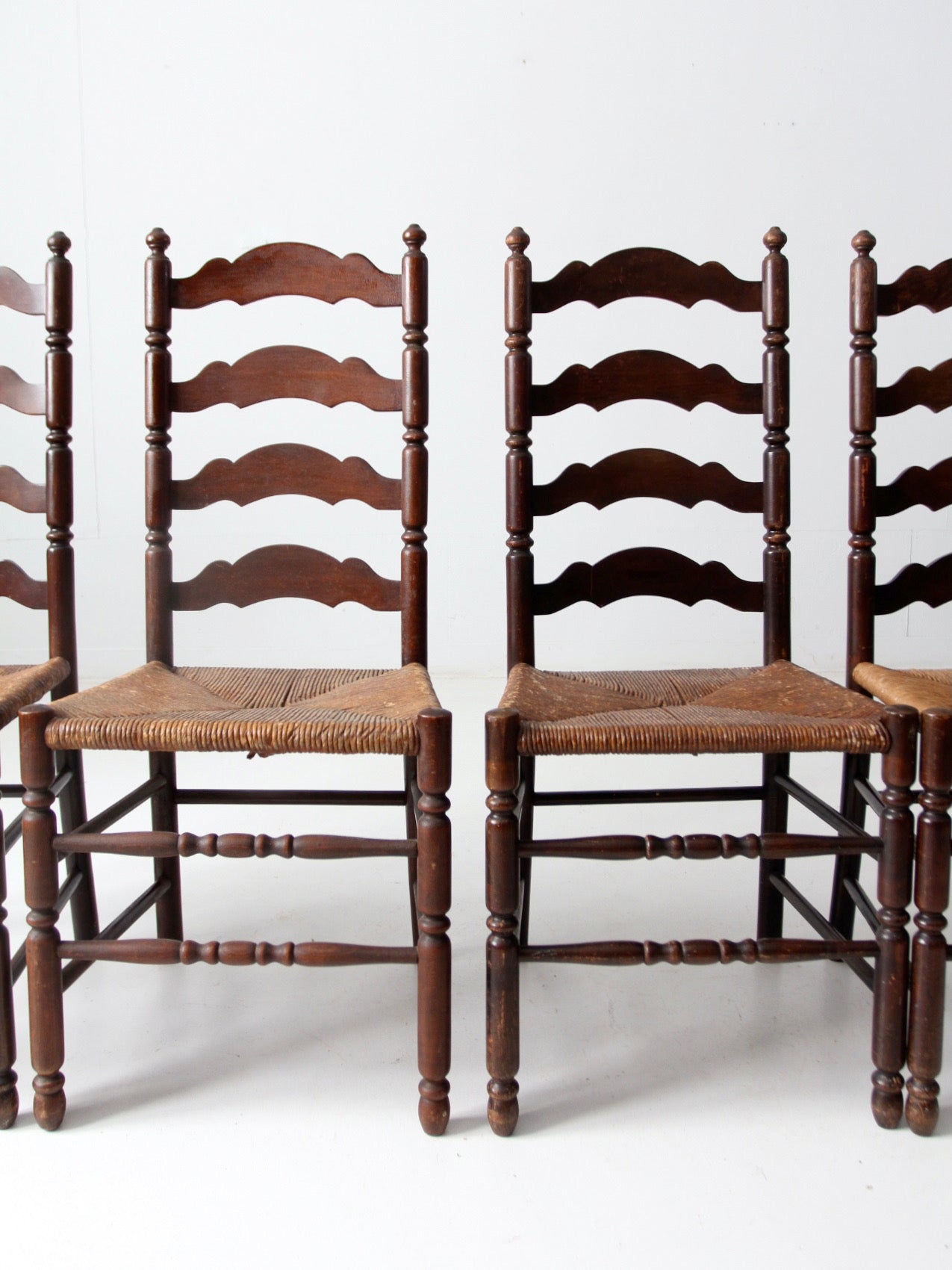 set of 8 Tell City Chair rush seat dining chairs