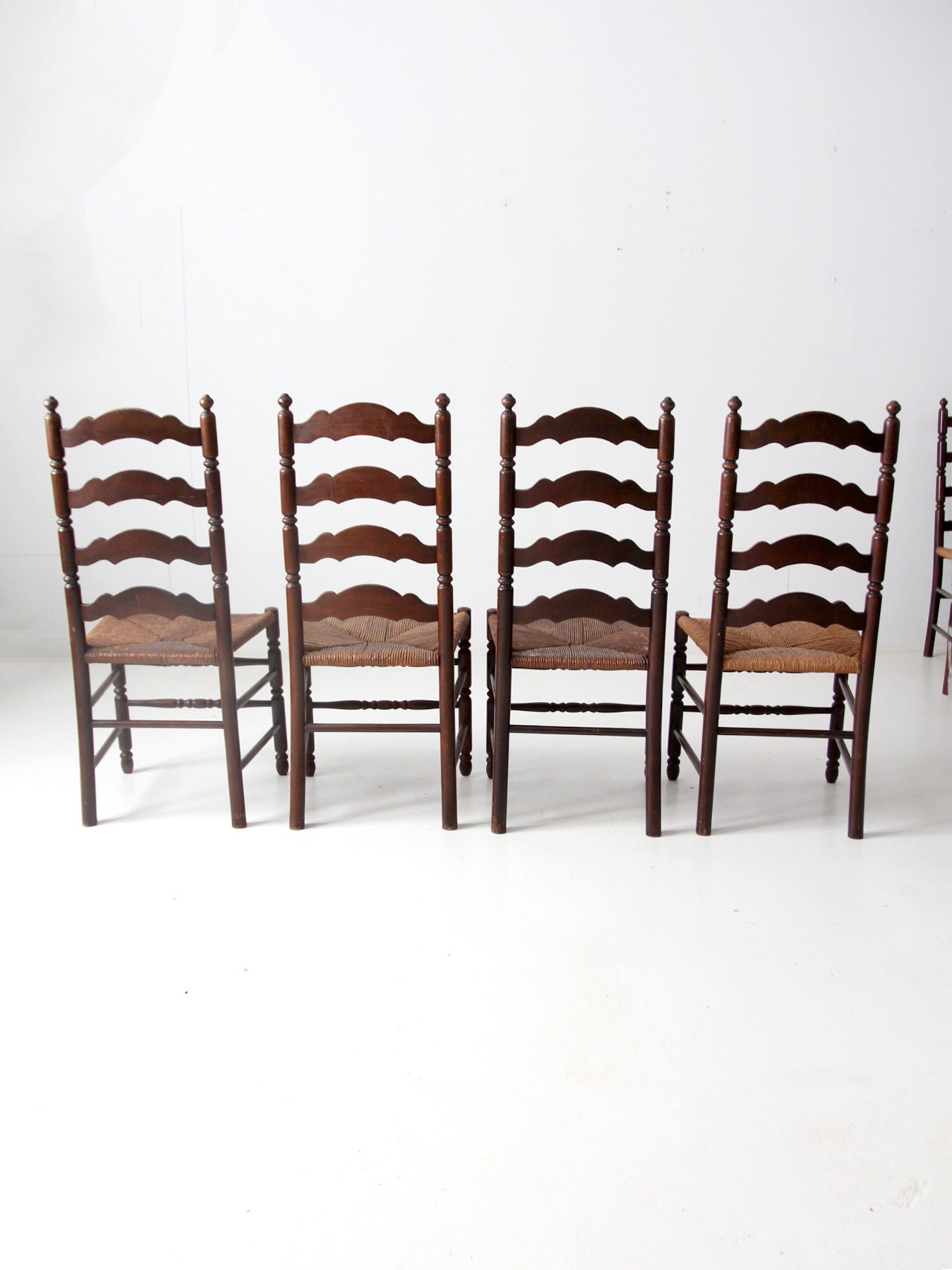 set of 8 Tell City Chair rush seat dining chairs