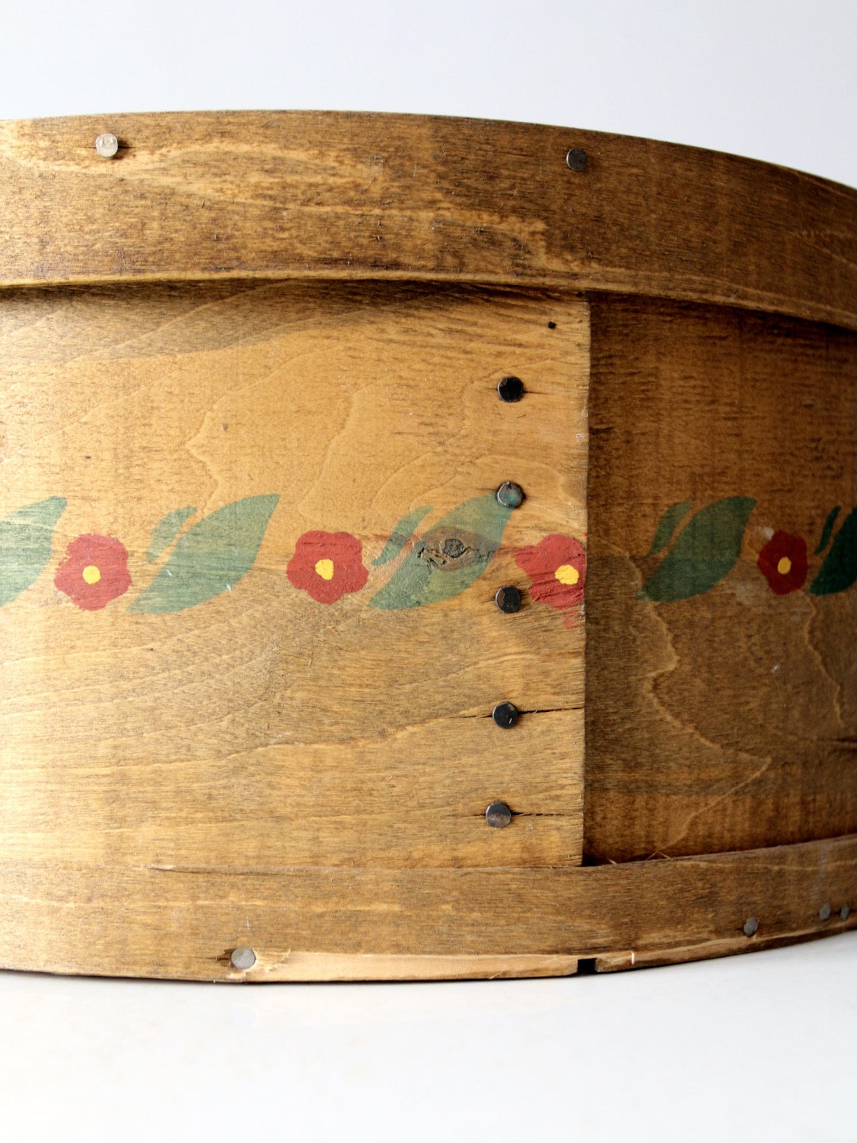 antique painted wood cheese box