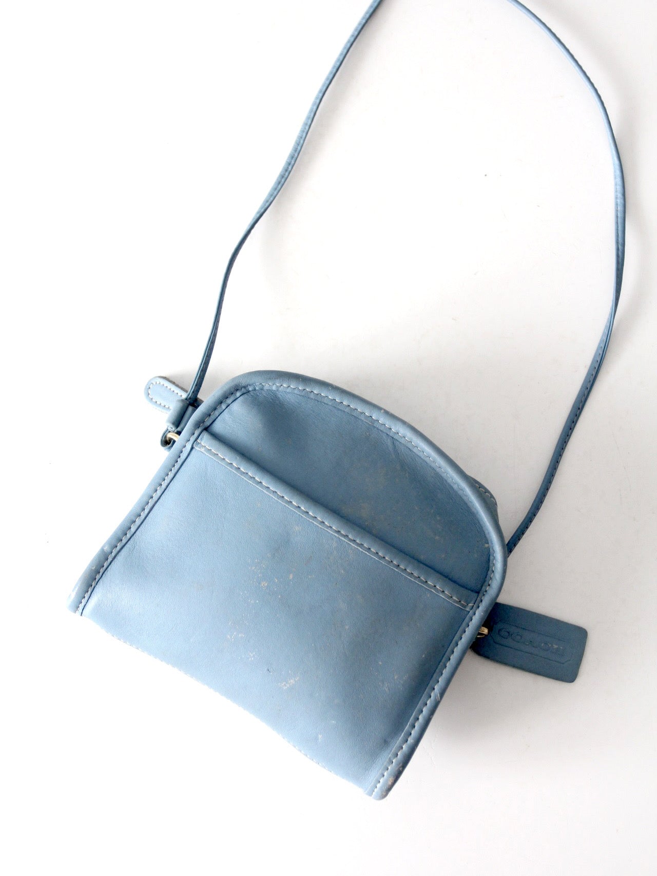 1990s Coach blue leather mini crossbody bag