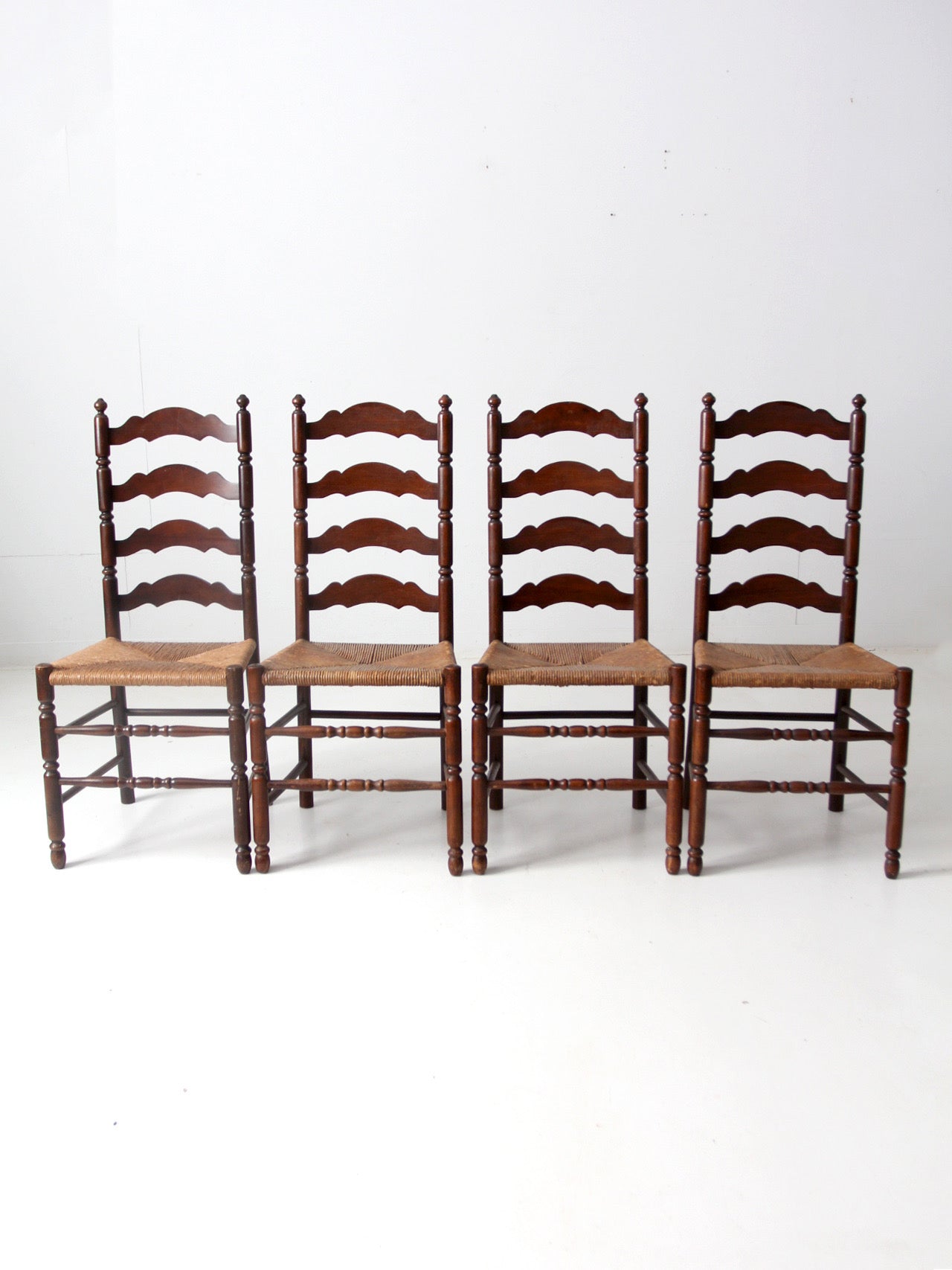 set of 8 Tell City Chair rush seat dining chairs