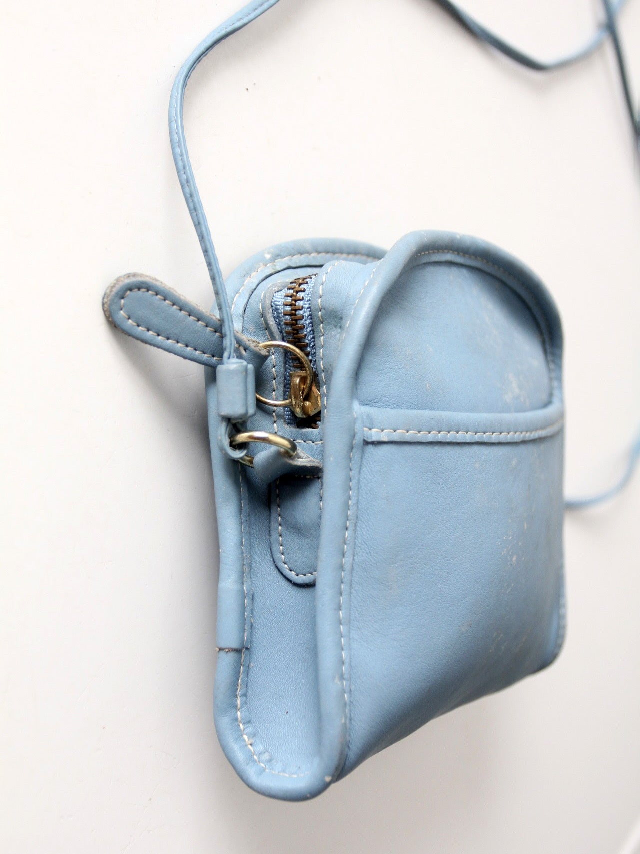 1990s Coach blue leather mini crossbody bag