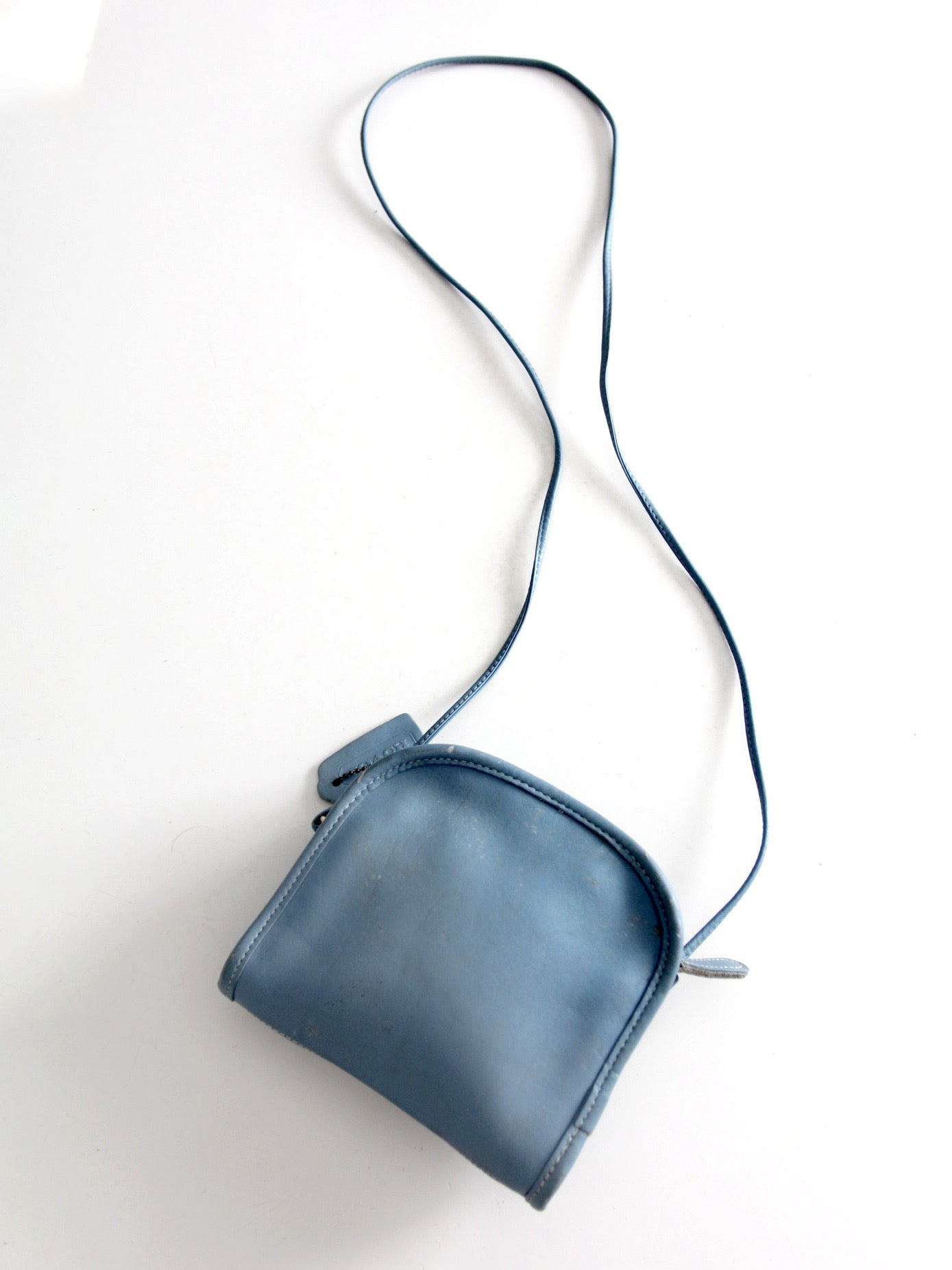 1990s Coach blue leather mini crossbody bag