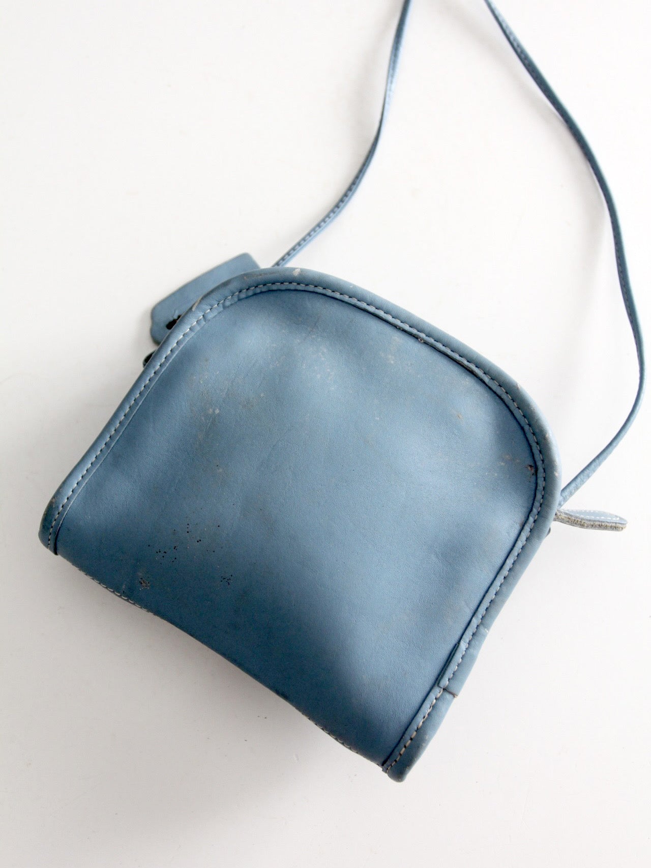 1990s Coach blue leather mini crossbody bag