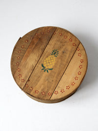 antique painted wood cheese box