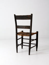 antique Hitchcock style stenciled rush seat side chair