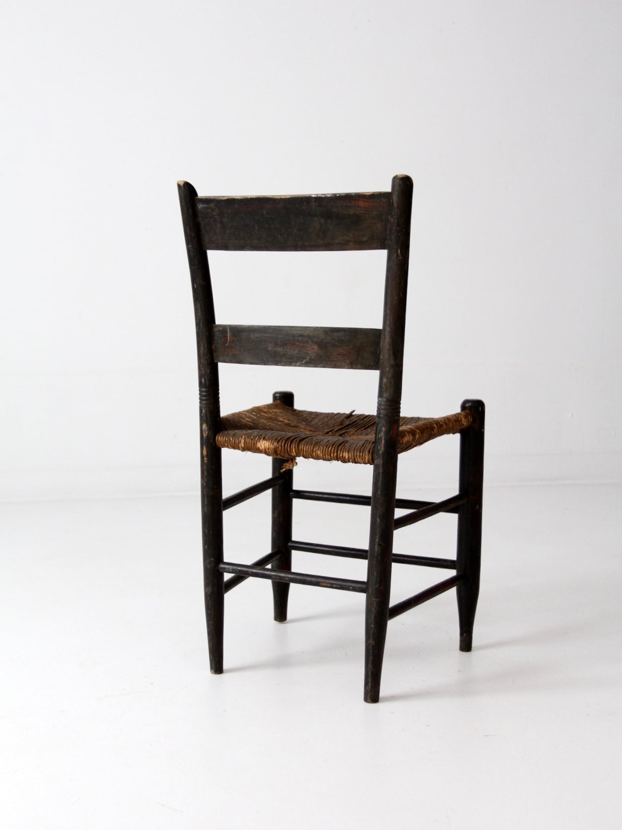 antique Hitchcock style stenciled rush seat side chair