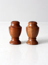 vintage wood salt and pepper shakers set