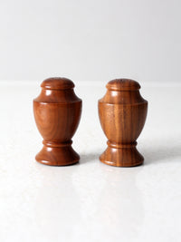 vintage wood salt and pepper shakers set