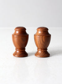 vintage wood salt and pepper shakers set