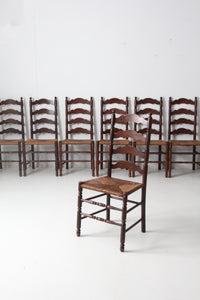 set of 8 Tell City Chair rush seat dining chairs