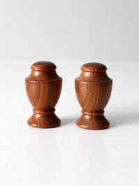 vintage wood salt and pepper shakers set