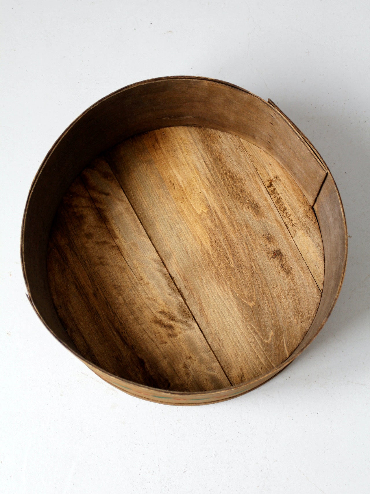 antique painted wood cheese box