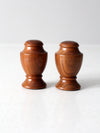 vintage wood salt and pepper shakers set