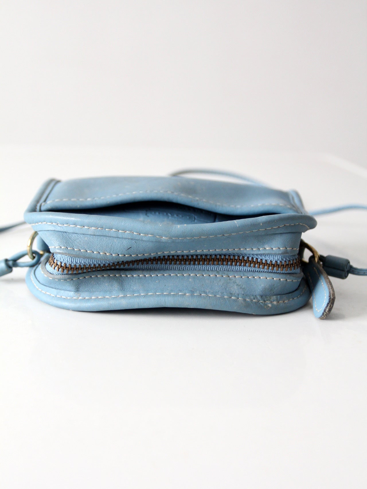 1990s Coach blue leather mini crossbody bag
