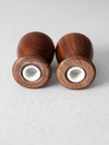 vintage wood salt and pepper shakers set