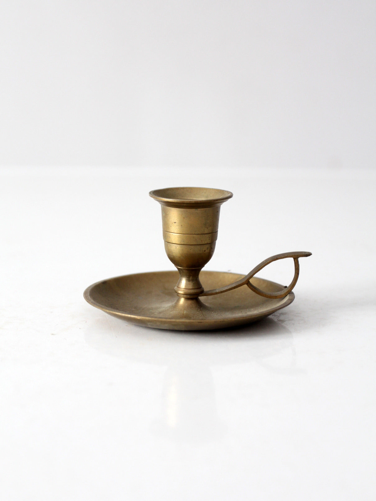 vintage brass chamberstick candleholder