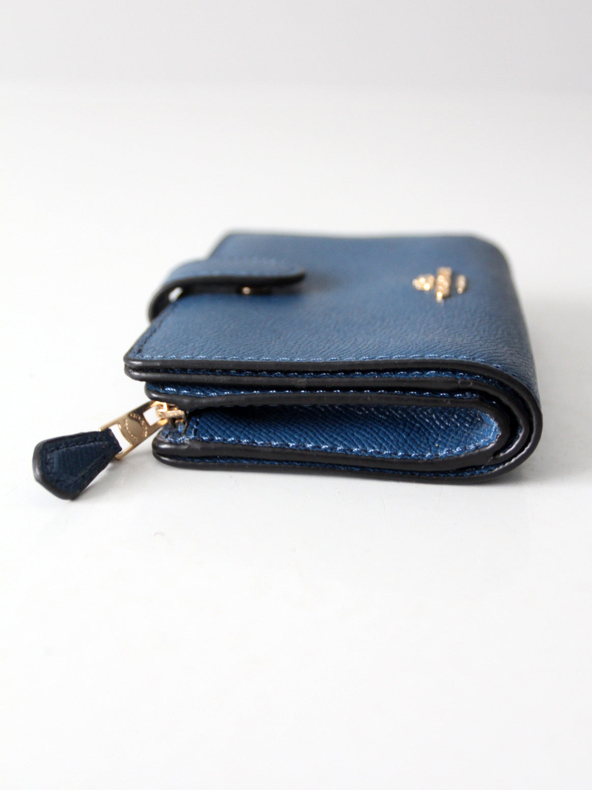 Coach blue crossgrain leather wallet