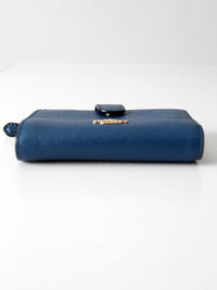 Coach blue crossgrain leather wallet