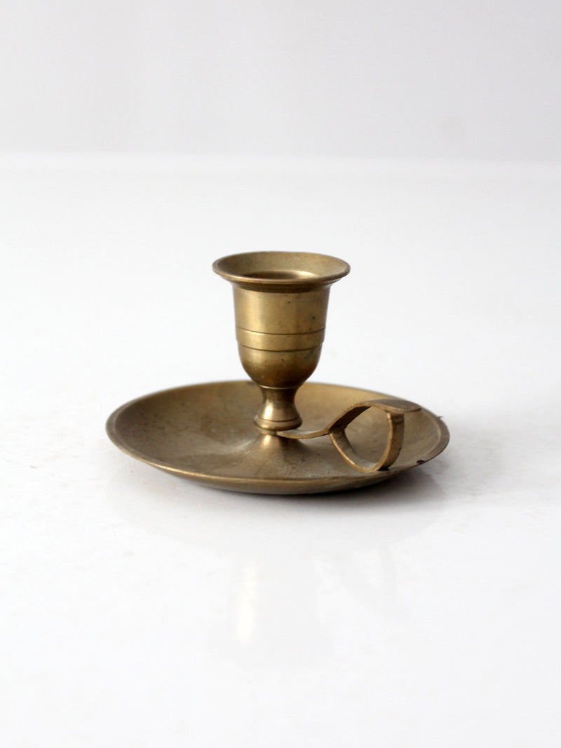vintage brass chamberstick candleholder