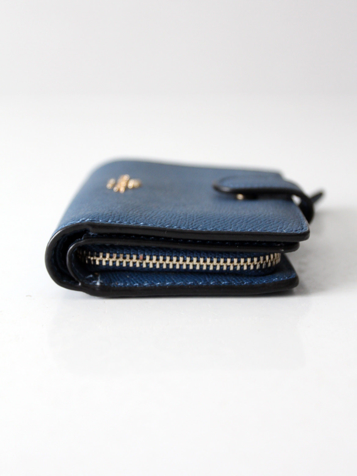 Coach blue crossgrain leather wallet
