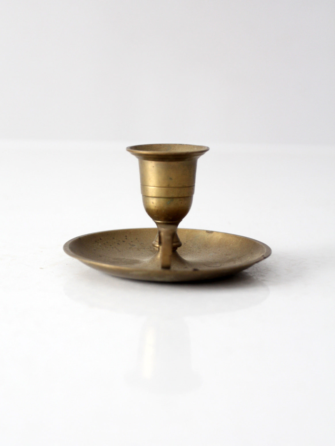 vintage brass chamberstick candleholder