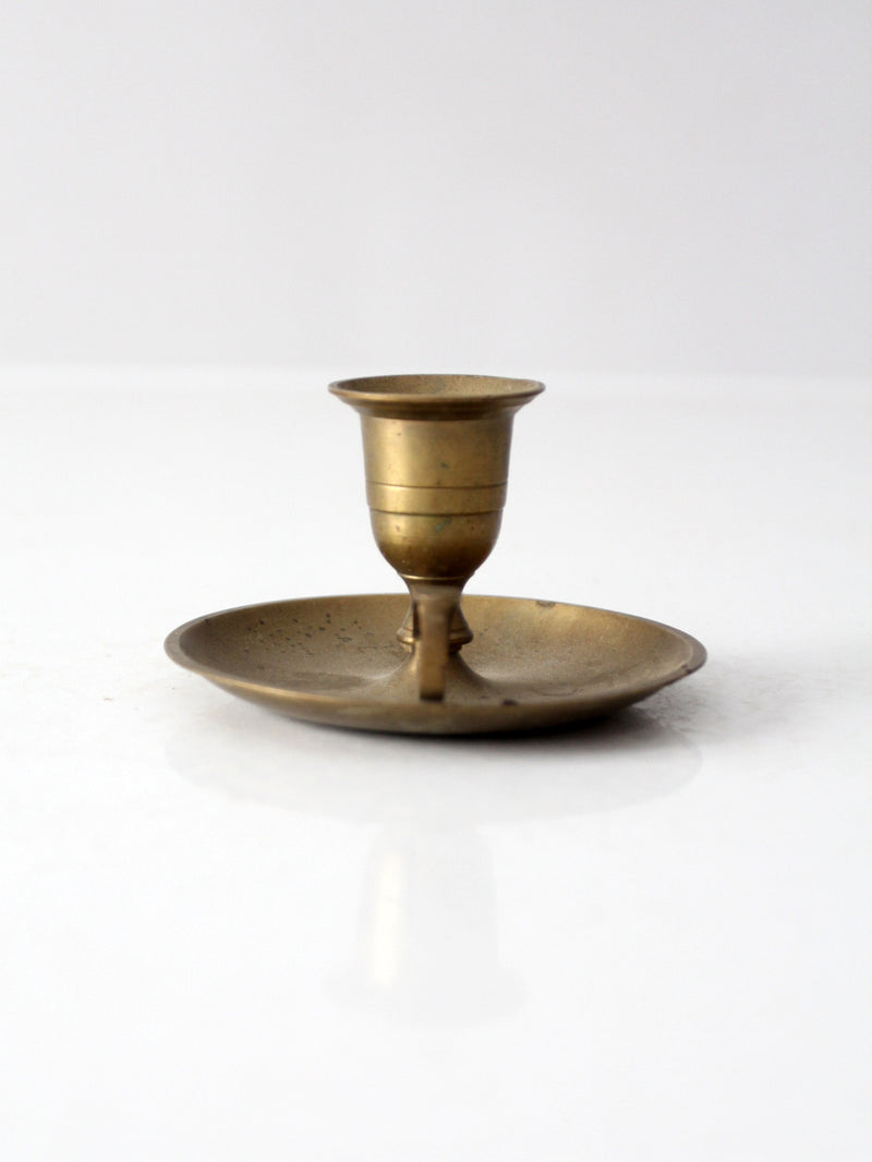 vintage brass chamberstick candleholder