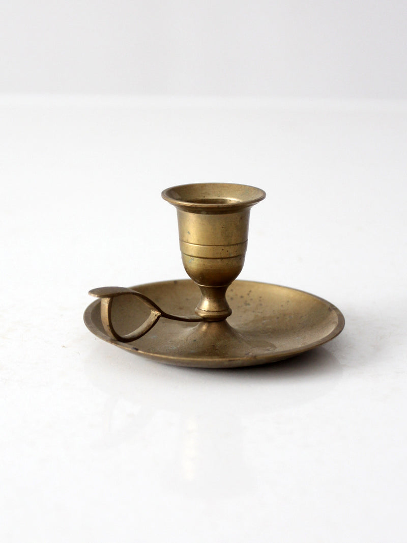 vintage brass chamberstick candleholder