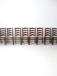 set of 8 Tell City Chair rush seat dining chairs