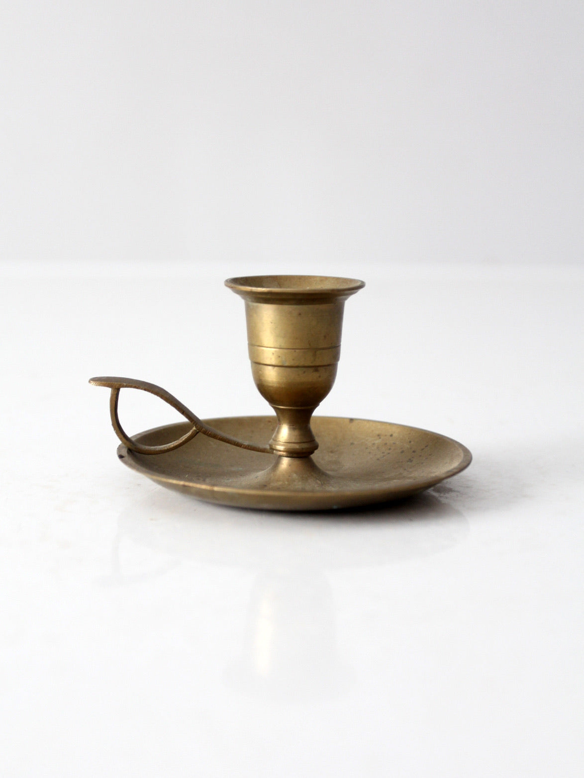 vintage brass chamberstick candleholder