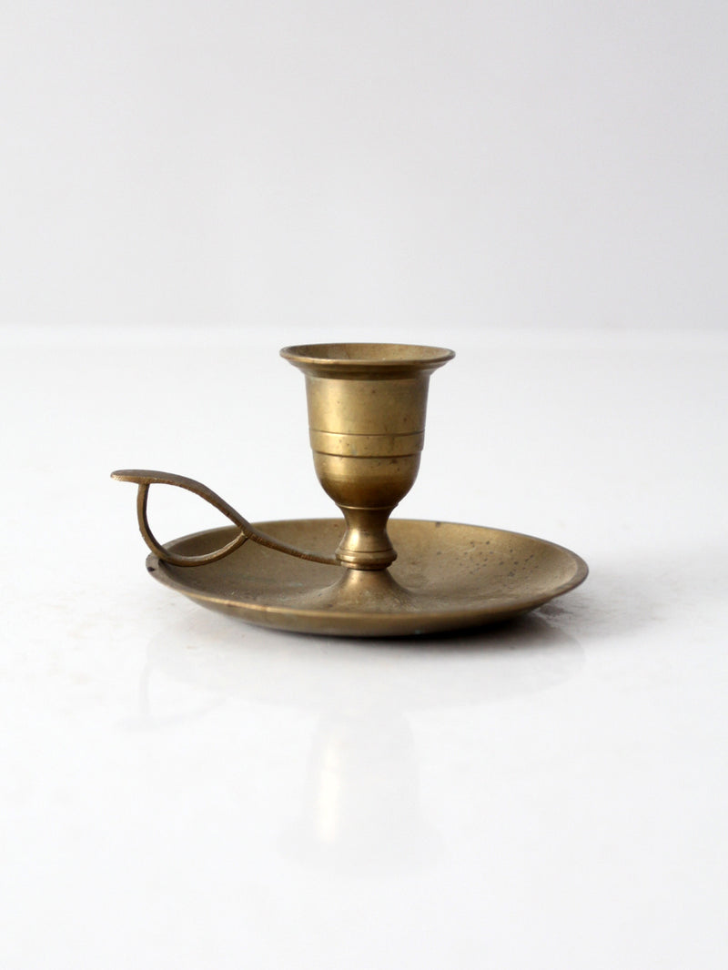 vintage brass chamberstick candleholder