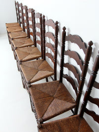 set of 8 Tell City Chair rush seat dining chairs