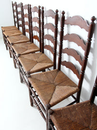 set of 8 Tell City Chair rush seat dining chairs