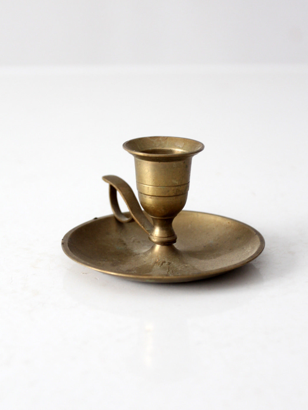 vintage brass chamberstick candleholder