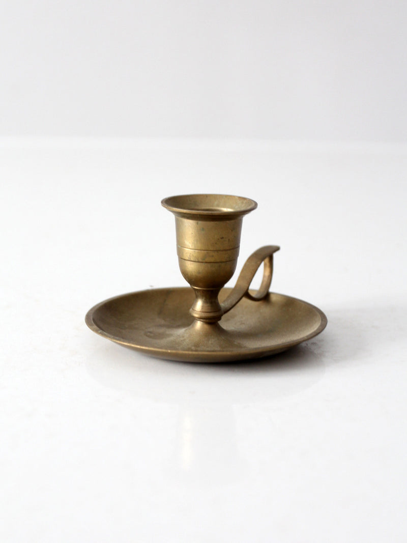 vintage brass chamberstick candleholder