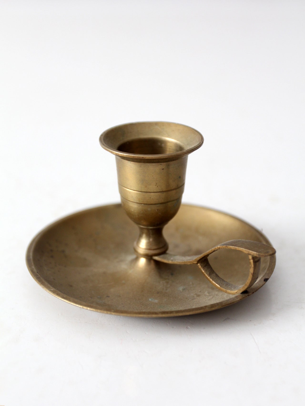 vintage brass chamberstick candleholder