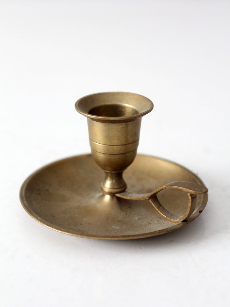 vintage brass chamberstick candleholder