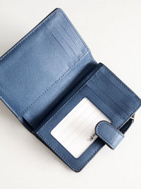 Coach blue crossgrain leather wallet
